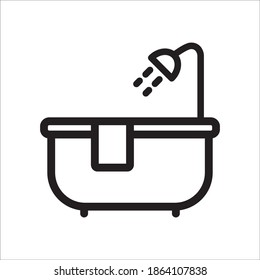 Bathtub Icon Vector Logo Template Illustration