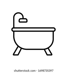 Bathtub icon vector in outline style template