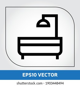 Bathtub icon vector. Real estate icon in flat design. Eps 10 vector illustration.
