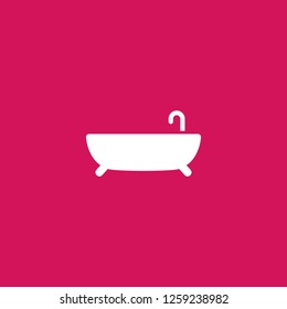 bathtub icon vector. bathtub sign on pink background. bathtub icon for web and app