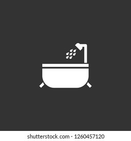 bathtub icon vector. bathtub sign on black background. bathtub icon for web and app