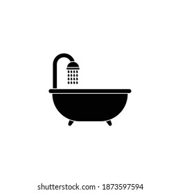 símbolo vectorial de icono de bañera de los equipos de baño