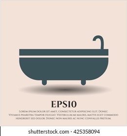 símbolo del vector de la bañera eps de pie de página web de la aplicación