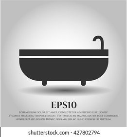 bathtub icon vector symbol flat eps jpg app web concept website