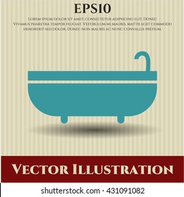 bathtub icon vector symbol flat eps jpg app web concept website