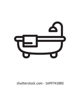 plantilla de símbolo vector de icono de bañera