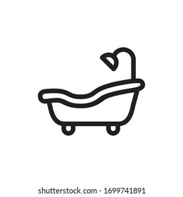 plantilla de símbolo vector de icono de bañera