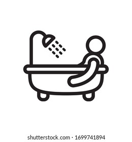 plantilla de símbolo vector de icono de bañera