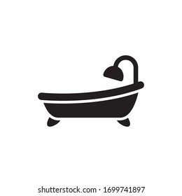 plantilla de símbolo vector de icono de bañera