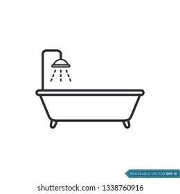 Bathtub Icon Vector Template Illustration Design. Vector EPS 10.