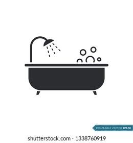 Bathtub Icon Vector Template Illustration Design. Vector EPS 10.