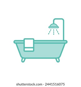 Diseño de ilustración vectorial de icono de bañera