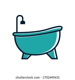 Bathtub-Icon-Vektorillustration in trendy verwendet für Web, Mobile, i
