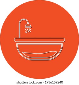 Bathtub icon. washing, shine, shower, water drop icon with vector illustration.