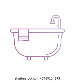 bathtub icon with white background vector stock illustration