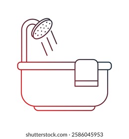 bathtub icon with white background vector stock illustration