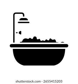  bathtub icon white on background