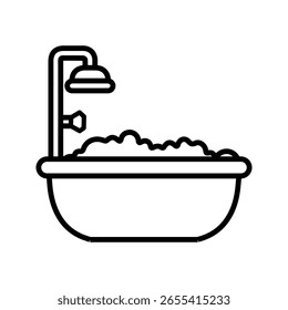 bathtub icon white on background