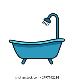Bathtub illustration on white background