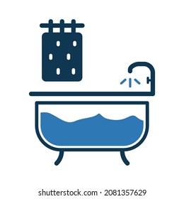 Bathtub Isolate Vector Icon Editable

