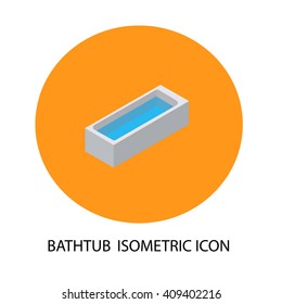 Bathtub isometric flat icon 
