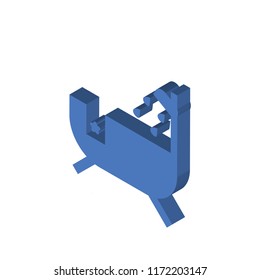Bathtub isometric left top view 3D icon