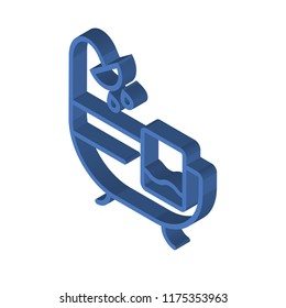 Bathtub isometric left top view 3D icon