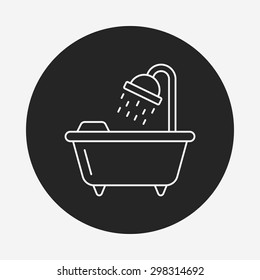 bathtub line icon