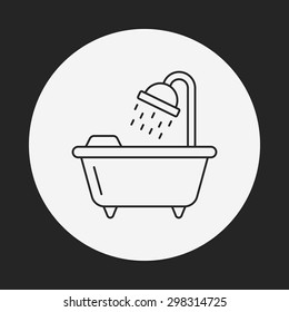 bathtub line icon