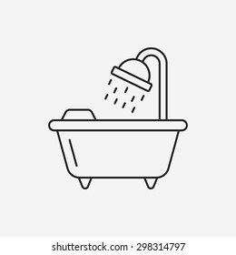bathtub line icon