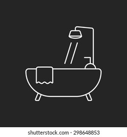 bathtub line icon