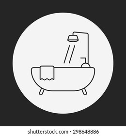 bathtub line icon