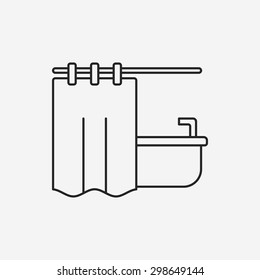 bathtub line icon