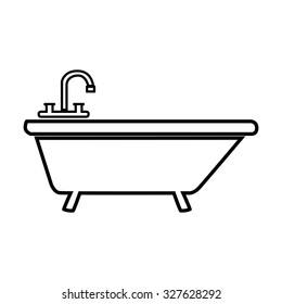Bathtub  line Icon