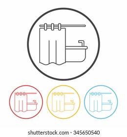 bathtub line icon
