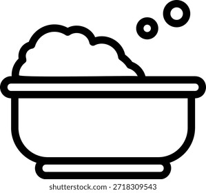 Icono de línea de bañera Ilustración Vector
