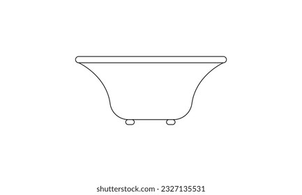 Bathtub line icon, outline vector sign, linear style pictogram isolated on white.