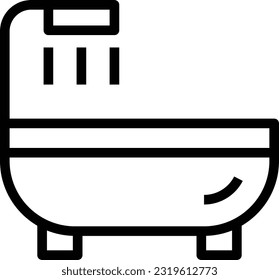 Icono de línea de bañera - Icono único, vector 