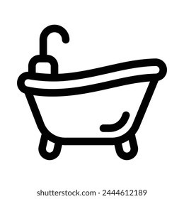 Icono de línea de bañera - Icono único, Vector