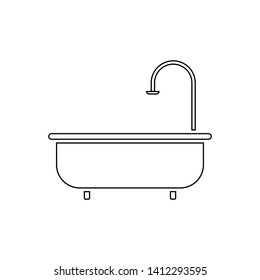 Bathtub line icon,symbol and vector,Can be used for web, print and mobile