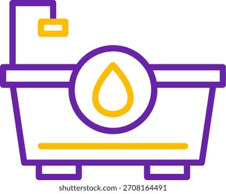 Línea de bañera Diseño de icono de Vector de dos colores
