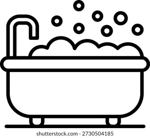 Bathtub Line vector Icon Design