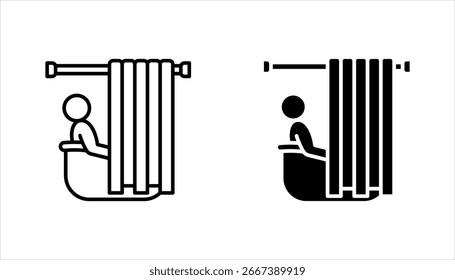 bathtub linear icon set. Thin line illustration on white background. Taking bath. Contour symbol.