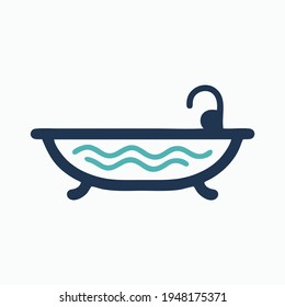 Bathtub Logo Design Vector Template