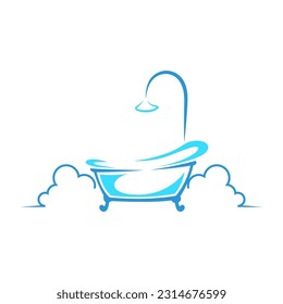 Bathtub logo icon design illustration