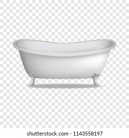 Bathtub mockup. Realistic illustration of bathtub vector mockup for on transparent background