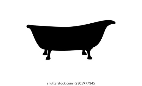 bathtub on legs - silhouette, high quality vector