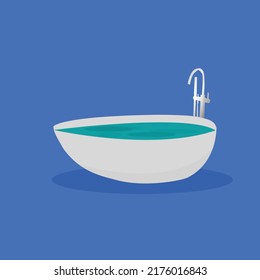 Bathtub on white background, the best cartoon bathtub vector illustration 
