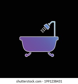 Bathtub With Opened Shower blue gradient vector icon