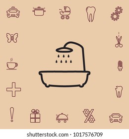 Bathtub outline  icon, vector design